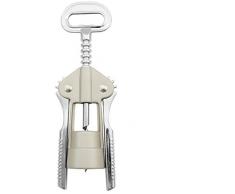 FMprofessional Wein-/Proseccoöffner, Korkenzieher für Kunststoffkorken, Kellnermesser mit Kapselheber (Farbe: Silber/Beige), Menge: 1 Stück