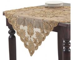 SARO LIFESTYLE Lakshmi Collection Beaded Topper, 40, Gold