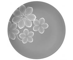 Dajar Suppenteller 20,00 cm Dream Flower Silver Ambition, Glas, Grau, 20 cm