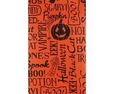 Nantucket Halloween Tischdecke mit gruseligen Worten und Sprüchen aus Vinyl 52 x 70 Oblong Orange