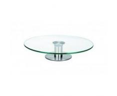 IBILI Accesorios Etagere drehbar, einstÃ¶ckig, aus Glas und Stahl, Servierplatte, KuchenstÃ¤nder, Durchmesser 30 cm