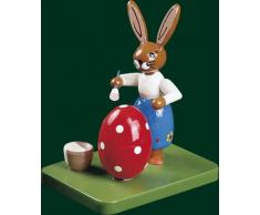 Hasenmädchen malend, Osterhase Holz, Erzgebirge Richard Glässer Seiffen, 13015