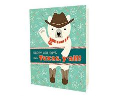 Night Owl Paper Goods Polar Texas Weihnachtskarten, 10 Stück