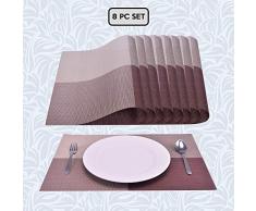 Decozen Platzsets für Esstisch Couchtisch Esstisch Esstisch Set mit 8 Platzsets, hitzebeständig, leicht zu reinigen, verpackt in wiederverwendbarer Reißverschlusstasche, 30,5 x 45,7 cm braun