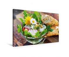 Calvendo Premium Textil-Leinwand 90 cm x 60 cm quer, Frischer Frühlingssalat | Wandbild, Bild auf Keilrahmen, Fertigbild auf echter Leinwand, Leinwanddruck: Gesunde Küche Lifestyle Lifestyle