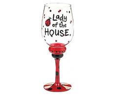 Burton & Burton SS-BNB-9720221 Weinglas Lady Of The House 9 1/2&Quoth mit 2 3/4 Zoll Öffnung, mehrfarbig