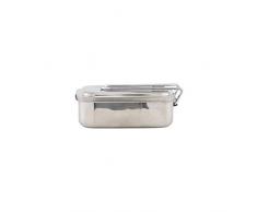 House Doctor Lunchbox, Boxit, silberfarben, 17 cm, 13 cm, 6,5 cm, Silber, l, w: 45 cm, h: 6.5 cm