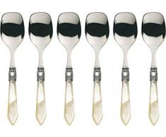 Bugatti Oxford OXBAM-N3218 Ice Cream Löffel 6er Set, Edelstahl/ABS (Acrylnitril-Butadien-Styrol), 21 x 18 x 3 cm, elfenbeinfarben, bunt