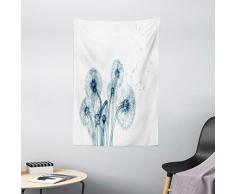 ambesonne Xray Blume Decor Kollektion, X-ray Bild von Blumen auf einfachen Hintergrund natur inspiriert Illustration Print, Schlafzimmer Wohnzimmer Wohnheim Wandbehang Wandteppich, Blaugrün Weiß, Textil, Multi 7, 40 W By 60 L