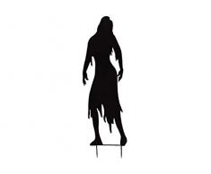 EUROPALMS Silhouette Metall Zombie Frau, 135cm | Zombie-Silhouette Frau als Blickfang im Garten