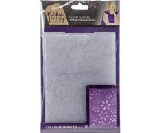 Sara s Signature s-ff-ef5–3d-fall Floral Fantasy Falling Blumen 12,7 x 17,8 cm 3D-Prägung Ordner, weiß