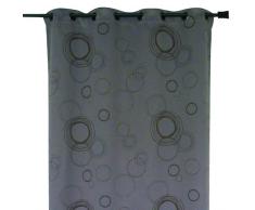 HomeMaison HM69851178 Vorhang, 100 % blickdicht, bedruckt, Kreise, Grau