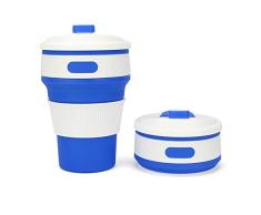 SpringPear® 350 ml (12,5 oz) Blau Silikon Klappbecher Faltbare Kaffeetasse für Reisen Outdoor Sport Camping Wandern Trinkbecher