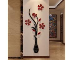 3d Vase Wall Murals for Living Room Bedroom Sofa Backdrop Tv Wall Background, Originality Stickers Gift, DIY Wall Decal Wall Decor Wall Decorations (Red, 59 X 23 inches) by Hermione Baby