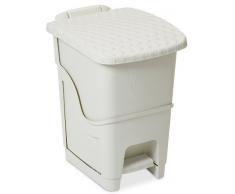 DEA HOMEART441BL Tretabfalleimer Rattan Bin 18 L, 30 x 37 x 42 cm, weiÃ