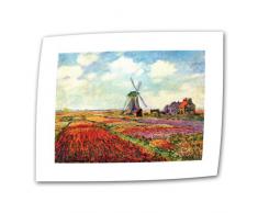 Artwall Kunstdruck auf Leinwand Windmühle von Claude Monet 14 von 18 flach/gerollte Leinwand mit 2 Accent Bordüre