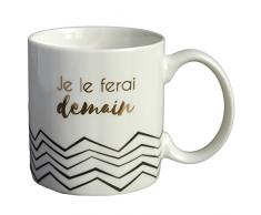 DRAEGER PARIS 1886 Dräger - Original Becher - Teetasse als Geschenk für Ihre Lieben - Kaffeetasse aus feinem Porzellan - 350 ml 8 cm Durchmesser x 8,5 cm Höhe Ich Mache es Morgen