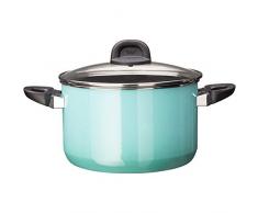 Silit Modesto Line Kochtopf, hoch 24cm, Glasdeckel, Fleischtopf 6,4l, Silargan Funktionskeramik, Topf Induktion, grün