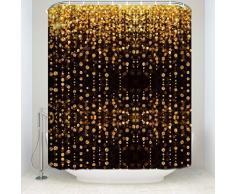 Z&L Home Luxus Bling Dusche Vorhänge Warm Lampen Celebration Mottoparty Badezimmer Zubehör New Polyester-Wasserdicht-Bad Vorhang, Polyester-Mischgewebe, Gold, 72x72Inches