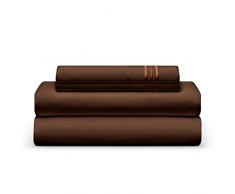 Das Bett Tabelle Club doppelt gebürstet Smart Stoff 1800 Betten – Falten, verblassen, schmutzabweisend – Hypoallergen, cooling- 4-teiliges Bett-Set, Mikrofaser, schokoladenbraun, California King