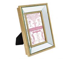 Laura Ashley Bilderrahmen mit abgeschrägtem Spiegel, klassischer Spiegelrahmen mit tiefem abgeschrägten Winkel, hergestellt für Wanddekoration, Fotogalerie und Wandkunst 4x6 Gold