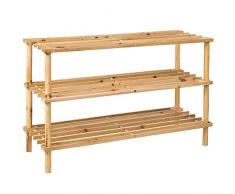 Dreistufiges Angewinkeltes Schuhregal, Natur von Home Vida