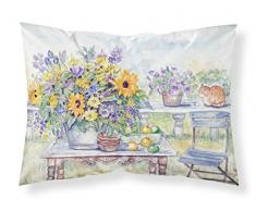 Caroline s Treasures aph3566pillowcase Terrasse Blumenstrauß der Blumen Stoff Kissenbezüge, Standard, Multicolor