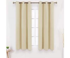 Homeideas Verdunkelungsvorhänge – Set mit 2 Paneelen, Raumverdunkelungsvorhänge/Vorhänge, Thermo-Ösen, für Schlafzimmer und Wohnzimmer W42 X L63 Biscotti Beige