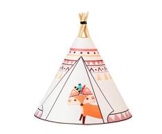 Pauleen Fox 48031 Twinkle Tipi Tischleuchte batteriebetrieben Tischlampe LED Kinderzimmerlampe Weiß Fuchs Stoff/Holz