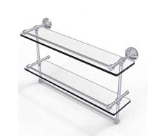 Allied Messing wp-2tb/22-gal-sch 22 Galerie Doppel Glas Regal mit Handtuchhalter Bar, Satin Chrom