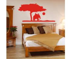 INDIGOS 4052166119030 Wandtattoo w558 Afrika / Steppe Elefant Wandaufkleber 96 x 47 cm, rot
