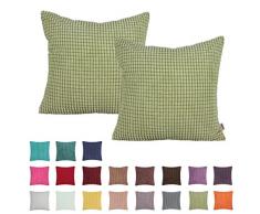 Queenie – 2 PCS Farbe Big Mais gestreift Kissenbezug Cord Deko Kissenbezug Werfen Kissen Fall erhältlich in 19 Farben und 7 Größen, Polyester, Color 8 Green, 25.5 x 25.5 Inch ( 65 x 65 Cm)