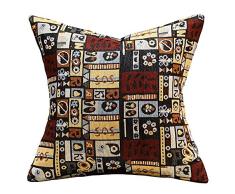 Avigers 45,7 x 45,7 cm Gypsy Tribal Überwurf Kissenbezug Retro Streifen Baumwollmischung Leinen Kissenbezug Bohemian Deko Kissenbezug für Sofa Couch Wohnzimmer 45 x 45 cm 20 x 20 A4