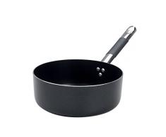 Pentole Agnelli Alblack Schmortopf aus Aluminium, Dicke 3 mm, mit Rohrstiel in Edelstahl Cool, Schwarz 24 cm schwarz