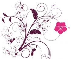Indigos 4051719805635 Wandtattoo ME084 Tribal Pflanze Blume BlÃ¼te Ranke Hibiskus 80 x 69 cm