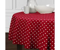 Ein luxehome Rot und weiß Modernes Polka Dot Tischdecken Esszimmer Küche Rund 228,6 cm