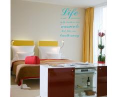 INDIGOS 4052166131353 Wandtattoo W598 Sprüche & Zitate life is not measured Wandaufkleber 80 x 56 cm, türkis
