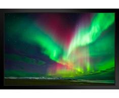 Poster Gießerei proframes Aurora Borealis Northern Lights über Island Foto Kunstdruck 14x20 inches Framed Poster
