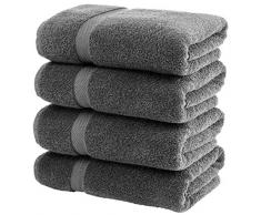 Weiß Classic Bad Handtücher für Bathroom-Hotel-Spa-Kitchen-Set - Reif Ägyptische Baumwolle - saugstarke Hotel Qualität Handtücher - Bulk Set von 4-68,6 x 137,2 cm Grau