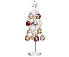 Snowy White Christmas Tree, mini Glas Dekoration mit abnehmbarer Kugel Ornaments, Urlaub Saison Décor, 12 Zoll