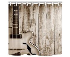 DYNH Duschvorhang-Set aus Stoff für das Badezimmer, Badezimmer-Kollektion, aus Polyester, 175 x 178 cm 69 W By 70 L Guitar Decor