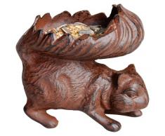 Esschert Design Futterschale, Vogeltränke Motiv Eichhörnchen, ca. 15 cm x 11 cm x 14 cm