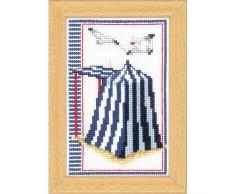 Vervaco Miniaturen Strandzelt, Zählmuster Zählmusterpackung, Baumwolle, Mehrfarbig, 8 x 12 x 0.3 cm