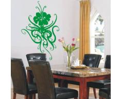 INDIGOS 4052166601412 Wandtattoo W994 Hibiskus blüht Wandaufkleber 80 x 51 cm, weiß