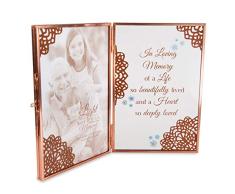 Pavillon – In Loving Memory of a Life so Beautifully Lived and a Heart so Deeply Loved – Klares Glas und Metall Kupfer Faltbarer Bilderrahmen 10,2 x 15,2 cm