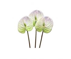 DODXIAOBEUL Künstliche Anthurium-Lilien, 68,6 cm, für Heimdekoration, Blumenstrauß und grüne Blätter für Zuhause, Brautschmuck, Hochzeit, Festival, Dekoration, kleine Blumengestecke weiß