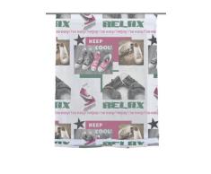 Home Fashion 69226-759 Raffrollo Digitaldruck Relax, 140 x 120 cm, Voile, grün-Rose