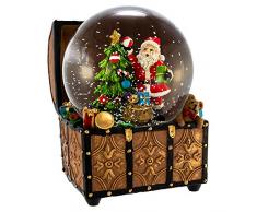 Kurt S. Adler J3259 Weihnachtsmann Wasserkugel in Schatztruhe, 100 mm