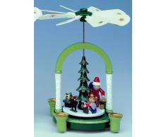 KWO Olbernhau 70083 Pyramide Weihnachtsmann, 23 cm, grün weiß