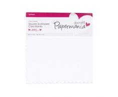 Papermania Ökologische Geschenkanhänger, mit gewelltem Rand, 300 g/m ², quadratischer Blanko-Karten und Umschläge, 12 Stück, weiß